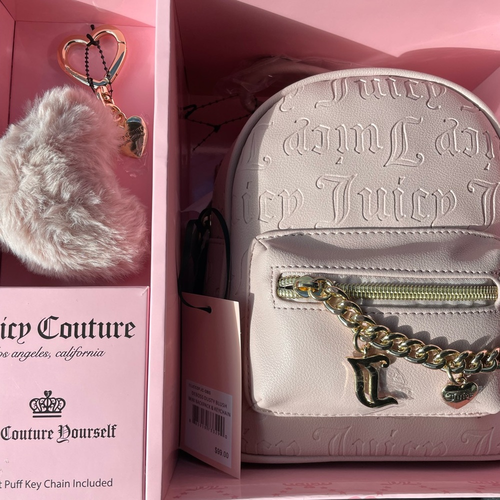 Deboss Dusty Blush Mini Backpack & Keychain